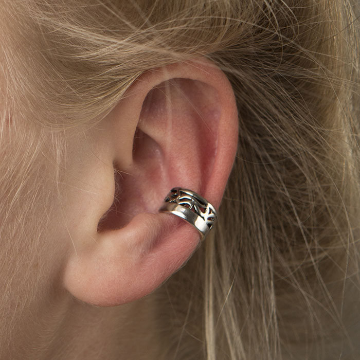 Falešný piercing do ucha - klips s tribal designem
