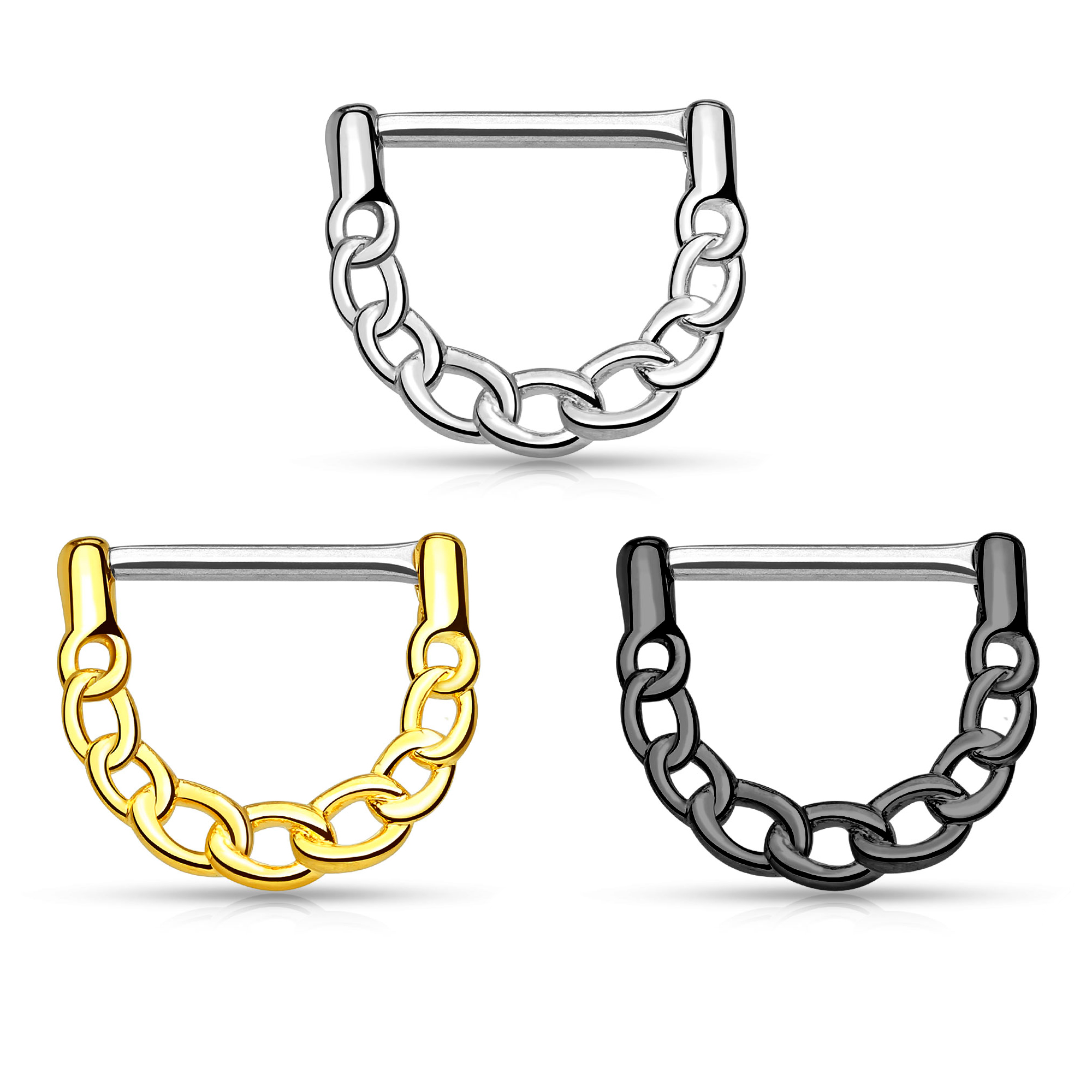 Piercing do bradavky - řetěz